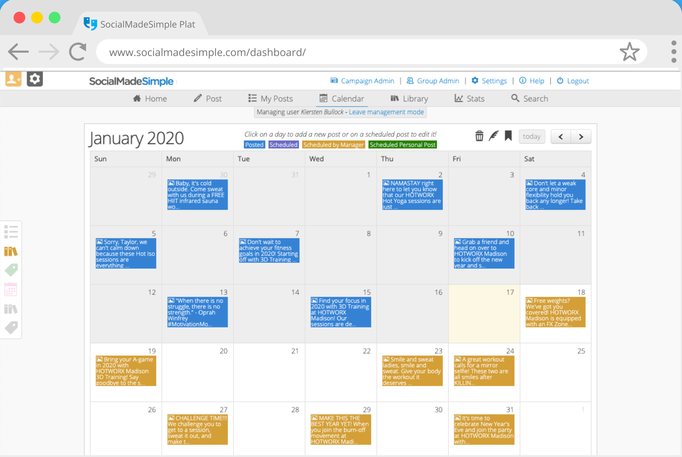 Socialmadesimple, editorial calendar